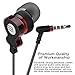 In Ear Headphones, Vomercy Wired Earphones Earbuds, Deep Bass HiFi Stereo Headphones with Built-in Mic, Volume Control, Red