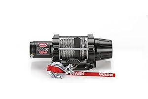 WARN 101040 VRX 45-S Powersports Winch with Handlebar Mounted Switch and Synthetic Rope: 1/4" Diameter x 50' Length, 2.25 Ton (4,500 lb) Capacity