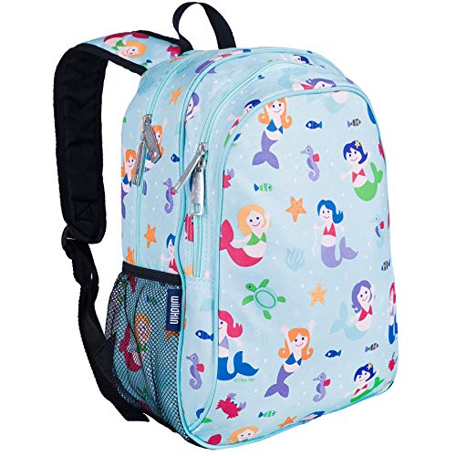 Wildkin 15 Inch Backpack, Extra Durable Backpack with Padded Straps and Interior Moisture-Resistant Lining, Perfect for School or Travel, Olive Kids Design â€“ Mermaids
