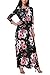 GAMISS Women Vintage Floral 3/4 Sleeve Long Dress Boho Casual Wedding Party Maxi Dress