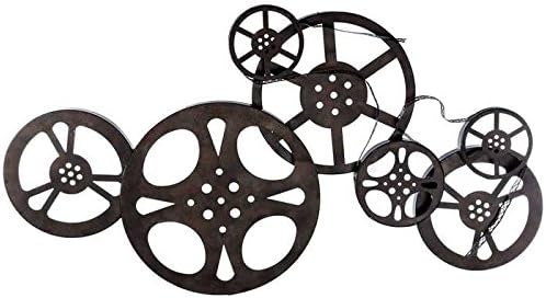 Antique Bronze Metal Movie Reel Wall Art Decorative Accessories