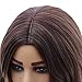 Brown Ombre Wig 28 Inch Long Wavy Wig Soft Dark Warm Brown Roots Mixed Ash Blonde Curly Hair for Women Glueless Long Wave Synthetic Wig Free Wig Cap Cosplay Halloween Wig