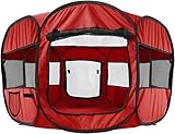 OxGord 8-Panel Pop-Up Tent with Carry Bag Portable PlayPen for Pets, 48 by 48 by 25