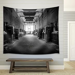 Dark Industrial Interior - Fabric Wall Tapestry Home Decor - 51x60 inches