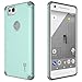 Google Pixel 2 Case, CoverON Bios Series Slim Fit Protective Hard Phone Cover with Embedded Metal Plate for Magnetic Car Mounts - Powder Blue on Gray