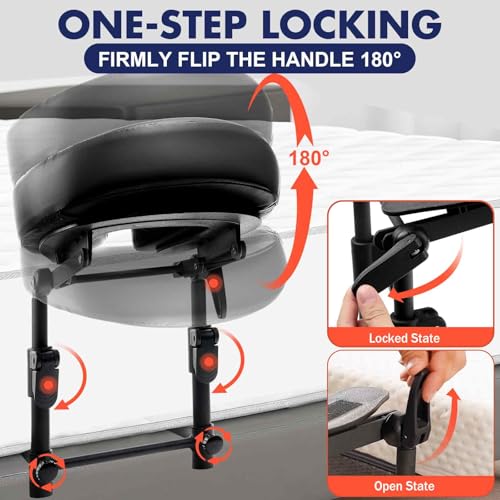 KONOVOLY Massage Headrest for Bed, Massage Home Mattress Top Massage Bed Head Extension Kit, Adjustable Headrest Face Cushion Massage Table at Home, Face Down Pillow After Eye Surgery (Black)