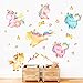 decalmile Unicorn Wall Decals Kids Room Wall Decor Childrens Nursery Baby Room Wall Stickers