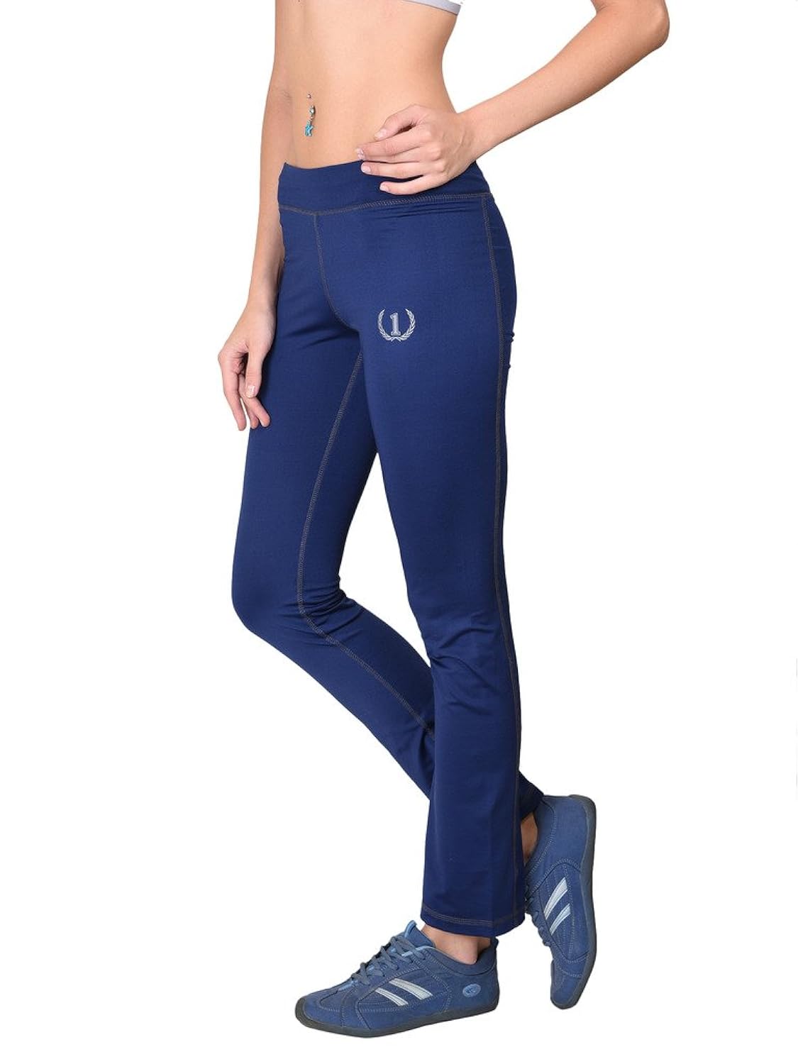 onesport women's polyester spandex jersey navy sports pants(onsp21ny-p)