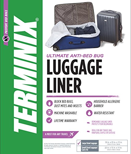 Terminix Travel Bed Bug Proof Luggage Liner - Protection from Dust Mites & Insects - Water-Resistant - Large Full-Size Suit-Case