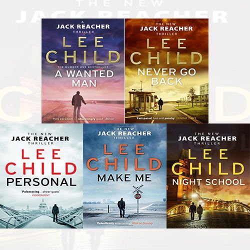 Jack Reacher Series Lee Child Collection 5 Books Set (Night School, Make Me, Personal, Never Go Back, A Wanted Man)