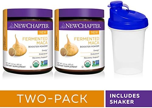 New Chapter Organic Maca Powder - Fermented Maca Booster Powder for Energy + Endurance + Recovery Support – 45 servings with Shaker Cup (Pack of 2)