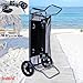 Beach Cart with Folding Table/Drink Holders - Grey Frame/Black Table