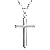 LUHE Cross Necklace for Women Sterling Silver Cross Pendant Necklace Religious Jewelry Christian Gifts