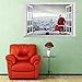 Highpot 3D Fake Windows Wall Stickers Removable Faux Windows Wall Decal Christmas Wall Sticker (A)