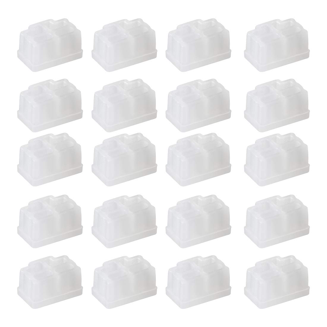 sourcing map 20pcs RJ45 Silicone Protectors Ethernet Hub Port Anti Dust Cap Cover 12mmx8.3mm Clear