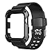 Simpeak Rugged Protective Case with Strap Bands for Apple Watch 42mm Series 1 Series 2,Sport, Edition, Black
