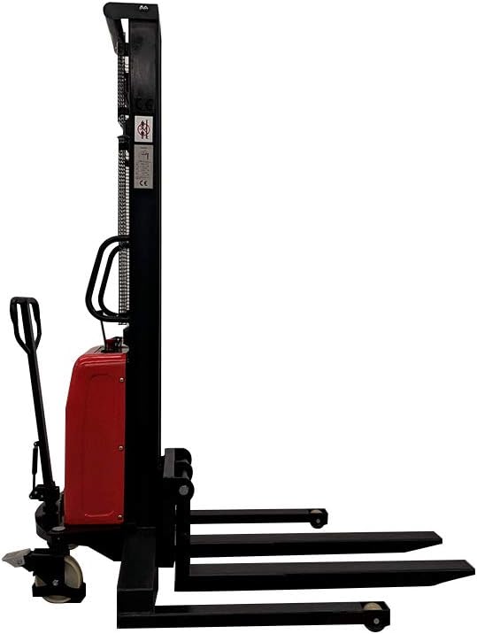 Hoc SPN1035 Wide Leg Semi Electric Pallet Stacker 1000 kg 2204 lbs + 138 Inch Height Capacity + 3 Year Warranty