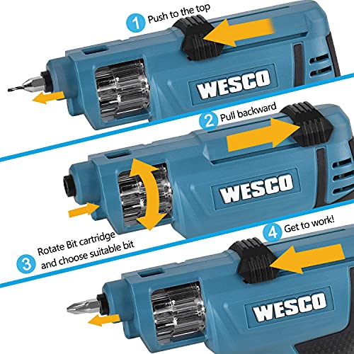 Electric Screwdriver, WESCO Cordless Screwdriver with Rechargable 1.5Ah Battery, 12 Pcs Bit Set, for Home DIY Screw-Driving & Fastening Tool /WS2013.1