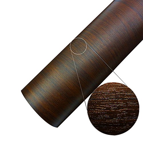 HOHO 30cmx100cm Peel and Stick Dark Color Self-Adhesive Wood Grain Vinyl Wrap Paper Interior Film for Cars