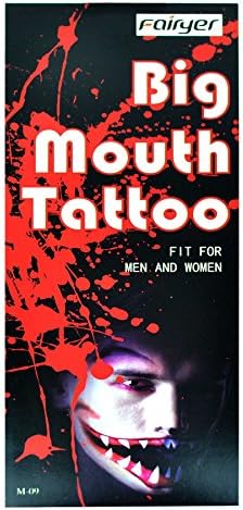 Gifts 4 All Occasions Limited SHATCHI-1424 Big Mouth Temporary Tattoo Halloween Dress Up Costume Party Zombies M-09, Multi