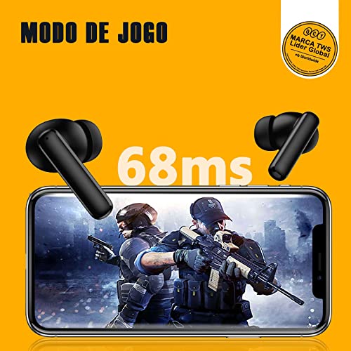 Qcy T13 ANC Fone De Ouvido Sem Fio, Fone Bluetooth 5.3 Com Cancelamento De Ruído Ativo, 30Horas de Reprodução, Preto