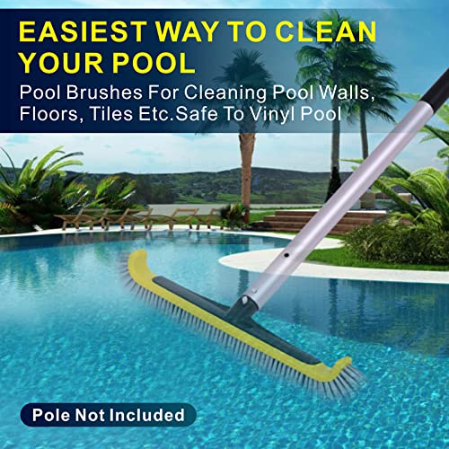 POOLAZA Pool Brush, Heavy Duty Pool Brushes for Cleaning Pool Walls