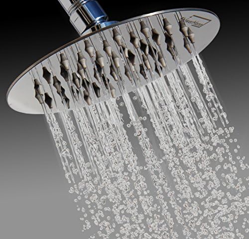 ShowerMann Premium 6 Inches Shower Head - High Pressure with Removable Water Restrictor - Stainless Steel Chrome Coated Showerhead (Includes Multipurpose Hook)