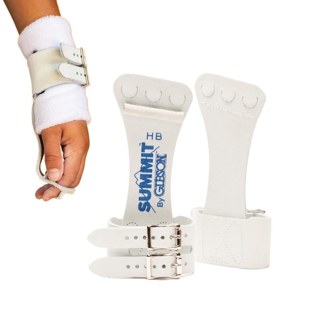 Photo 1 of Gibson Athletic Summit High Bar Gymnastic Grips for Boys, Durable Leather Grip for Secure Grip, Hand Grips for Early Competitor Gymnasts, Gymnastics Grips for Boys - Made In USA