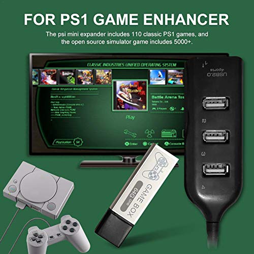 Mini Game Stick USB Flash Drives 64GB Game Memory Stick with 3Port Hub Mini Games Plug and Play Accessories Includes 5000 Games