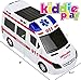 Kiddie Play Battery Operated Bump and Go Toy Ambulance and Police Car Play Set for Kids with Siren and Flashing Lights
