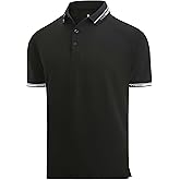 Esabel.C Mens Golf Shirts Short Sleeve Stretch Moisture Wicking Performance Dry Fit Collared Golf Shirts for Men