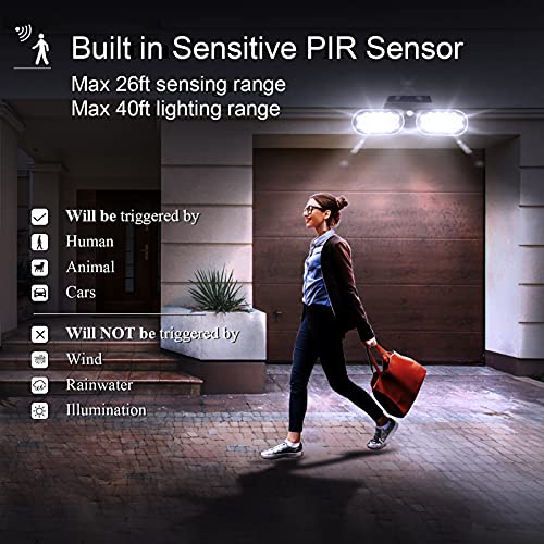 EMANER Motion Solar Lights Outdoor, Solar Floodlight, Stay On or Motion