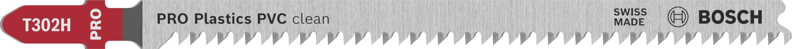 Bosch 3x Jigsaw Blade T 302 H Clean for PVC (for Polyvinyl chloride, Polyamide, Polystyrene, Professional Accessories Jigsaw)