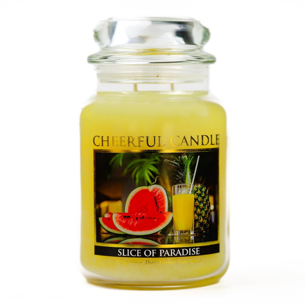 A Cheerful Giver - Slice Of Paradise - 24oz Scented Candle Jar - Cheerful Candle -135 Hours of Burn Time, Candles Gifts for Women