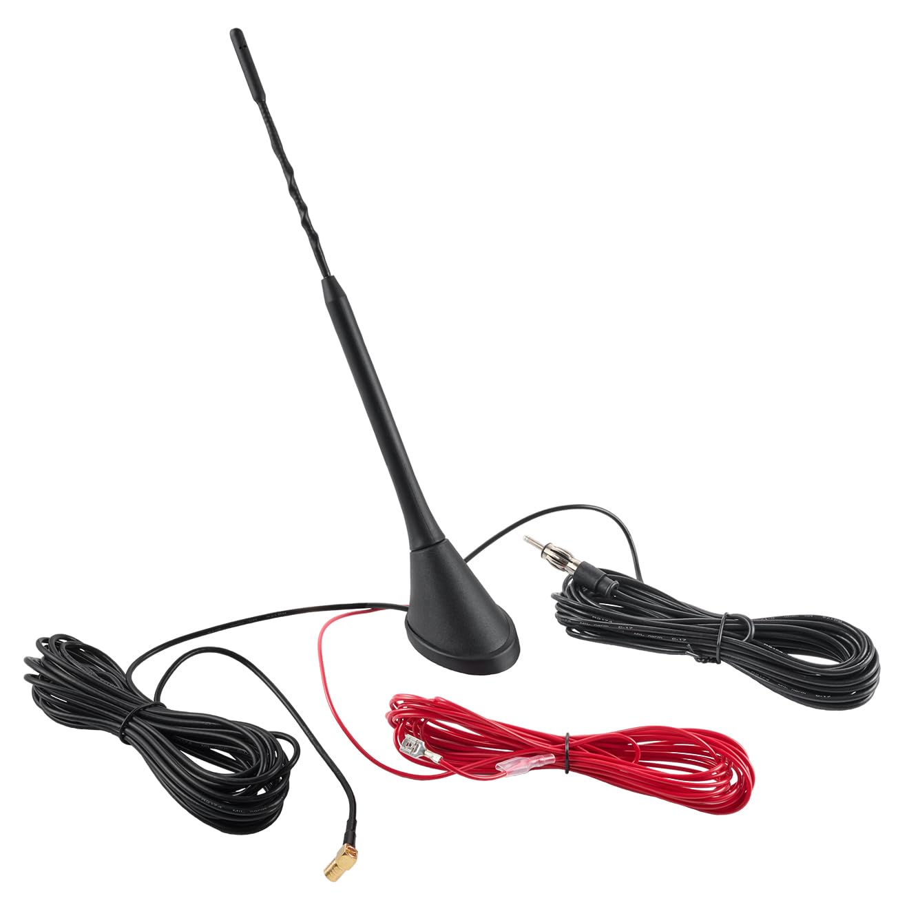 Vecys DAB DAB + Car Radio Antenna FM/AM Radio Antenna Mount the Car Roof Antenna Amplifier SMB to DIN Adapter RG174 5 M 16.4 ft Cable Compatible with Digital Radio