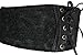 JOLLYCHIC Flower Embroidery Faux Leather Stretchy Wide Waist Belt Waistband Corset Black 65CM