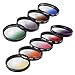 Neewer 52MM Complete Graduated Color Lens Filter Set (9pcs) for Camera Lens with 52MM Filter Thread - Includes: Red, Orange, Blue, Yellow, Green, Brown, Purple, Pink and Gray ND Filters + Filter Carry Pounch