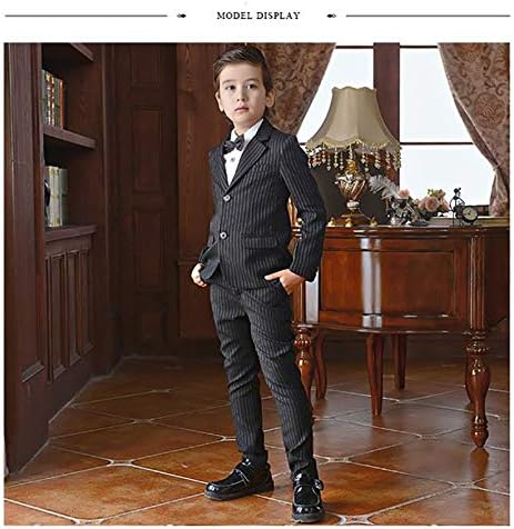 Amazon Co Jp Yiyhg ピアノ発表会 子供服 演奏会 男子 ストライプ おしゃれ 秋冬 春卒業式スーツ 男の子 入学式 ストライプ スーツ 子供フォーマル 男 100 110 1 130 140 150 160 入園式 卒園式 結婚式 面接 発表会 細身 4点セット 七五三 Size