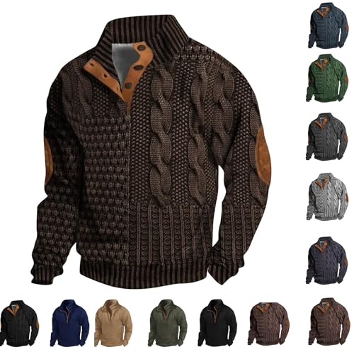 Jumpers for Men UK Sweatshirt for Men UK, Soft Fleece Lined Warm Long Sleeve Pullover Jumper with Ribbed Cuffs and Hem, Casual Comfortable Top Thick Hoodie