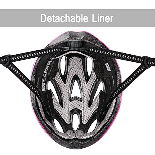 GIORO Ultralight Adult Cycling Bike Helmet for Men Women Specialized Road Urban Mountain Bicycle Safety Protection Certified with Removable Visor and Quick Release Adjustable Strap (Pink & Black) - Thumbnail 5