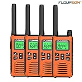 floureon Rechargeable Long Range Two-Way Radios Walkie Talkies for Adults 22 Channel 3000M (MAX 5000M) USB Cable Charging with Flashlight and LCD Screen Walkie Talkies Set of 4