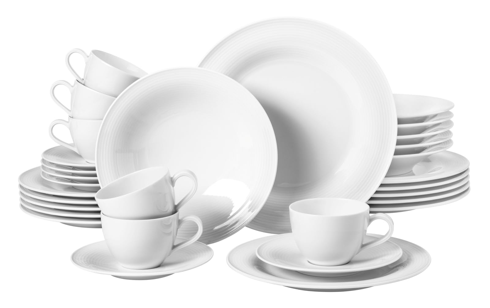 Seltmann Weiden 001.751423 Beat White Crockery Set 30 Pieces for 6 People