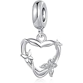 NARTGO Butterfly and Flower Charm Compatible with Pandora Charms Bracelets