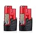 2Packs Replacement for M12 2.0Ah Battery Milwaukee 12V Lithium Xc 48-11-2401 48-11-2402 48-11-2420 48-11-2430 48-11-2440 Cordlees Tools primary
