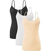 AMVELOP 2-4 PCS Camisole for Women Casual Sleeveless Layer Undershirt Adjustable Spaghetti Strap Tank Top Outfit