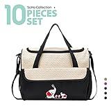 SOHO Collections, 10 Pieces Diaper Bag SetLimited time offer (Black Color with Elephant)