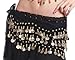 OPCC Belly Dance Hip Skirt Scarf Wrap Belt costume with Rows Gold Coins (black)
