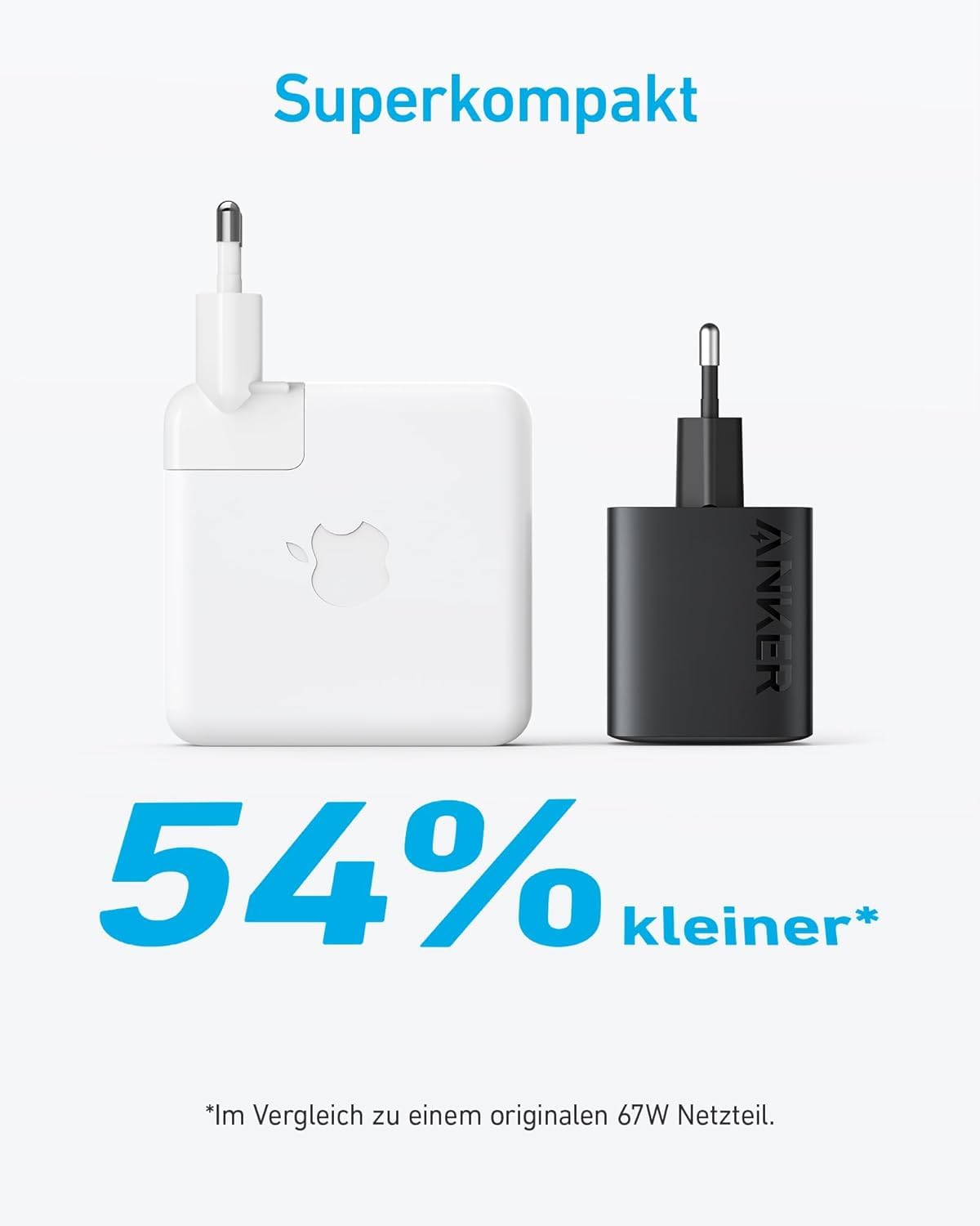 Anker 67W USB C Ladegerät, kompaktes Netzteil mit PIQ 3.0, für MacBook Air, iPhone 17/16/15 Series, iPad, Galaxy und mehr (USB-C Kabel enthalten) 4