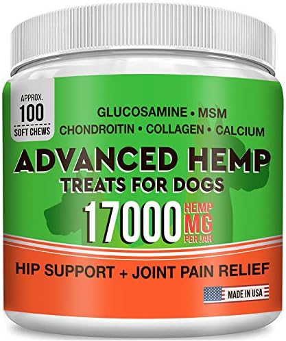 Pets Primal Hemp Hip & Joint Supplement for Dogs - Glucosamine, Chondroitin, MSM, Turmeric, Organic Hemp Seed Oil & Hemp Protein for Arthritis Pain Relief & Mobility - 160 Soft Chews