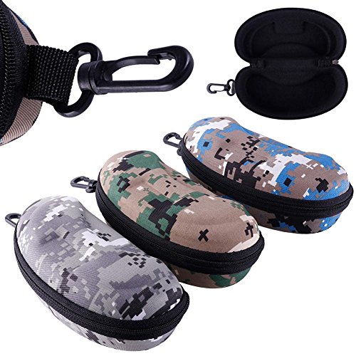 Ownsig Waterproof Portable Large EVA Zipper with Hook Clasp Eyeglass Sunglass Case Holder Box Camouflage